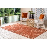 Rug Unique Loom Outdoor Botanical Terracotta Rectangular 9' 0 x 12' 0