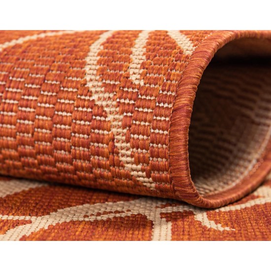 Rug Unique Loom Outdoor Botanical Terracotta Rectangular 9' 0 x 12' 0