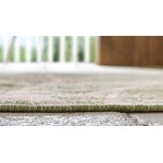 Rug Unique Loom Outdoor Botanical Light Green Rectangular 9' 0 x 12' 0