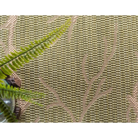 Rug Unique Loom Outdoor Botanical Light Green Rectangular 9' 0 x 12' 0