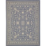 Rug Unique Loom Outdoor Botanical Navy Blue Rectangular 9' 0 x 12' 0