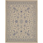 Rug Unique Loom Outdoor Botanical Beige/Blue Rectangular 9' 0 x 12' 0