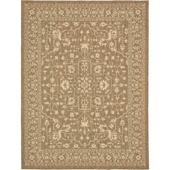 Rug Unique Loom Outdoor Botanical Brown Rectangular 9' 0 x 12' 0