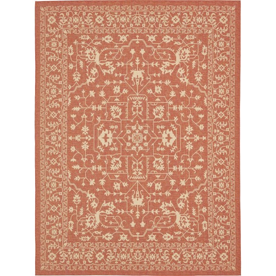 Rug Unique Loom Outdoor Botanical Terracotta Rectangular 9' 0 x 12' 0