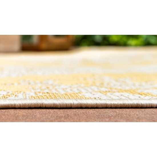 Rug Unique Loom Outdoor Botanical Yellow Rectangular 9' 0 x 12' 0