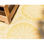 Rug Unique Loom Outdoor Botanical Yellow Rectangular 9' 0 x 12' 0