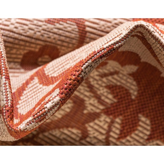 Rug Unique Loom Outdoor Botanical Terracotta Rectangular 9' 0 x 12' 0
