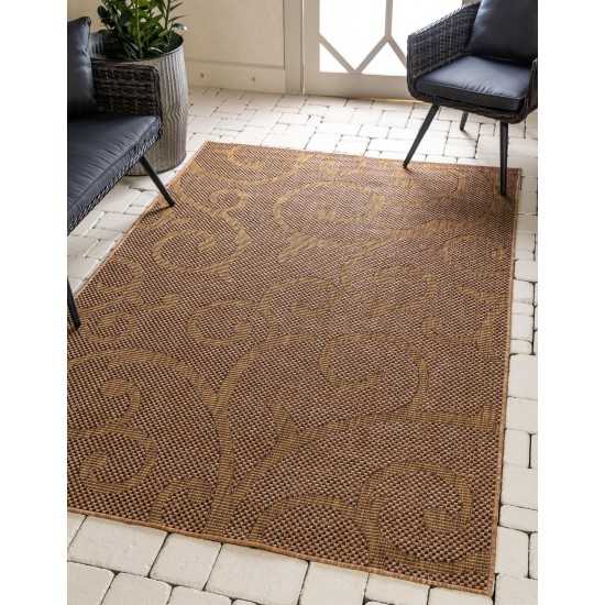 Rug Unique Loom Outdoor Botanical Light Brown Rectangular 9' 0 x 12' 0