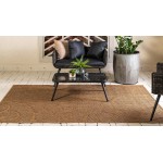 Rug Unique Loom Outdoor Botanical Light Brown Rectangular 9' 0 x 12' 0