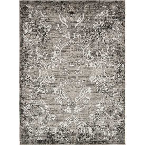 Rug Unique Loom Outdoor Botanical Light Gray Rectangular 9' 0 x 12' 0