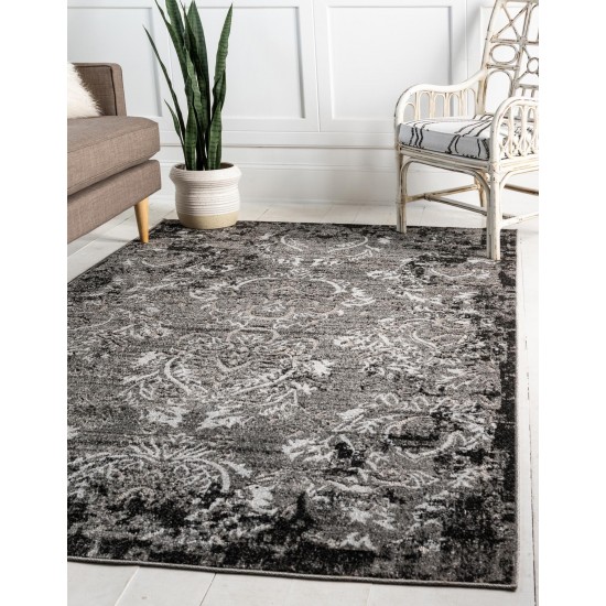 Rug Unique Loom Outdoor Botanical Light Gray Rectangular 9' 0 x 12' 0