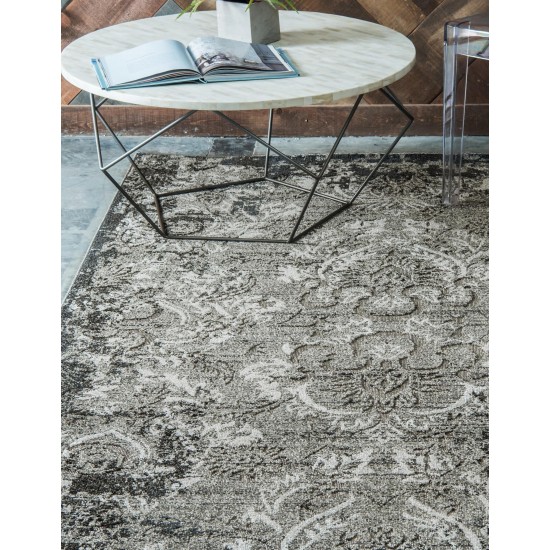 Rug Unique Loom Outdoor Botanical Light Gray Rectangular 9' 0 x 12' 0