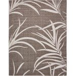 Rug Unique Loom Outdoor Botanical Gray Rectangular 9' 0 x 12' 0