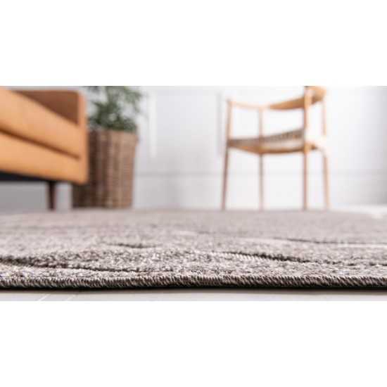 Rug Unique Loom Outdoor Botanical Gray Rectangular 9' 0 x 12' 0