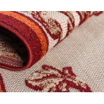 Rug Unique Loom Outdoor Botanical Beige/Burgundy Rectangular 9' 0 x 12' 0