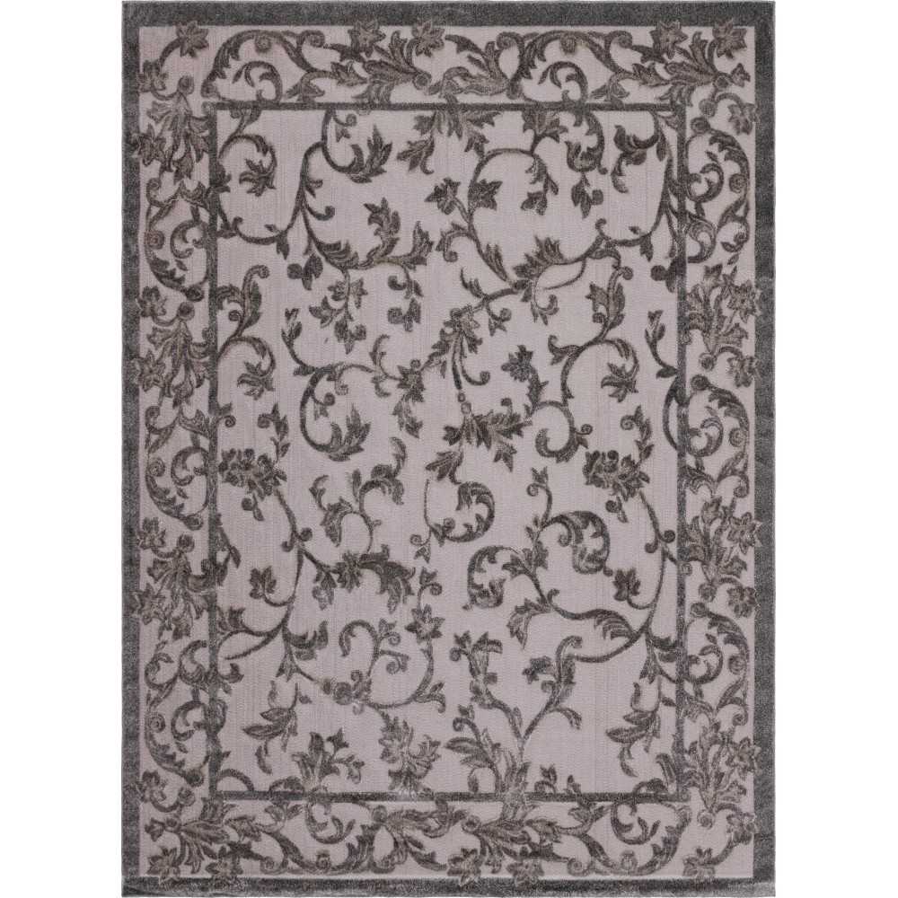 Rug Unique Loom Outdoor Botanical Beige/Dark Brown Rectangular 9' 0 x 12' 0