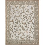 Rug Unique Loom Outdoor Botanical Beige/Gray Rectangular 9' 0 x 12' 0