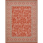 Rug Unique Loom Outdoor Botanical Rust Red Rectangular 9' 0 x 12' 0