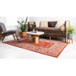 Rug Unique Loom Outdoor Botanical Rust Red Rectangular 9' 0 x 12' 0