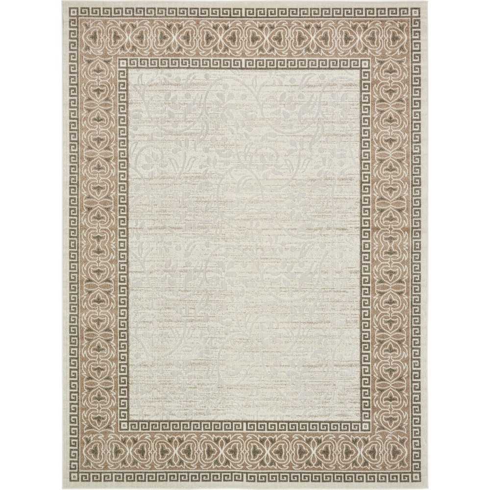 Rug Unique Loom Outdoor Botanical Ivory Rectangular 9' 0 x 12' 0