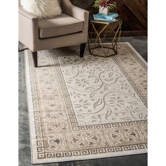 Rug Unique Loom Outdoor Botanical Ivory Rectangular 9' 0 x 12' 0