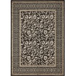Rug Unique Loom Outdoor Botanical Black Rectangular 9' 0 x 12' 0