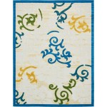 Rug Unique Loom Outdoor Botanical Blue Rectangular 9' 0 x 12' 0