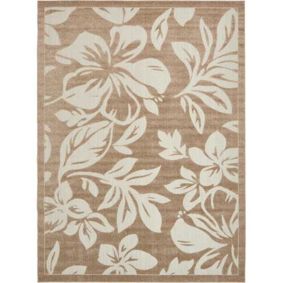 Rug Unique Loom Outdoor Botanical Beige Rectangular 9' 0 x 12' 0