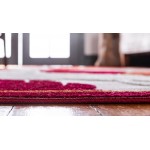 Rug Unique Loom Outdoor Botanical Beige/Burgundy Rectangular 9' 0 x 12' 0