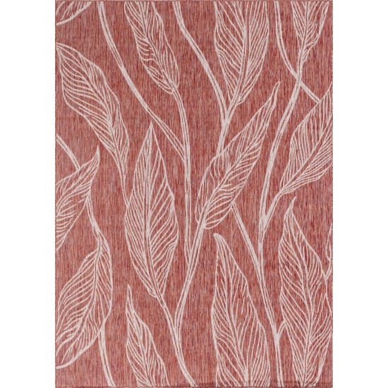 Rug Unique Loom Outdoor Botanical Rust Red Rectangular 8' 0 x 11' 4