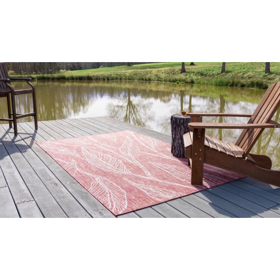 Rug Unique Loom Outdoor Botanical Rust Red Rectangular 8' 0 x 11' 4