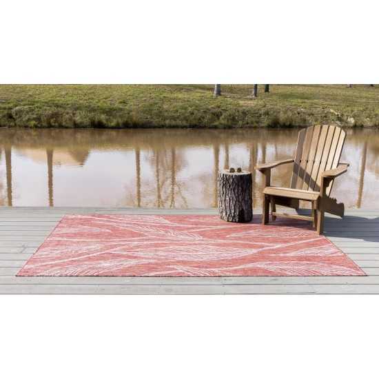 Rug Unique Loom Outdoor Botanical Rust Red Rectangular 8' 0 x 11' 4