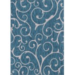 Rug Unique Loom Outdoor Botanical Teal Rectangular 8' 0 x 11' 4
