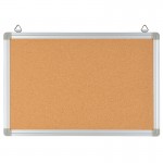 17.75"W x 11.75"H Personal Sized Natural Cork Board with Aluminum Frame