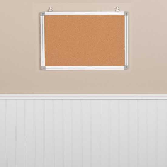 17.75"W x 11.75"H Personal Sized Natural Cork Board with Aluminum Frame