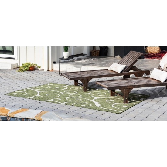 Rug Unique Loom Outdoor Botanical Green Rectangular 8' 0 x 11' 4