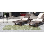 Rug Unique Loom Outdoor Botanical Green Rectangular 8' 0 x 11' 4