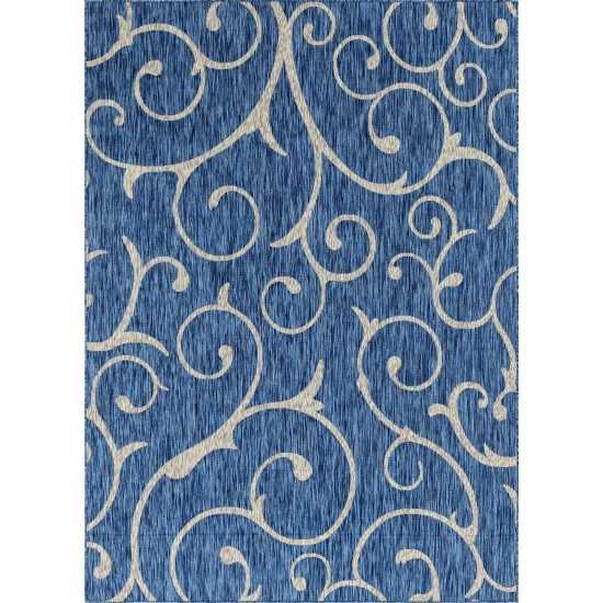 Rug Unique Loom Outdoor Botanical Blue Rectangular 8' 0 x 11' 4