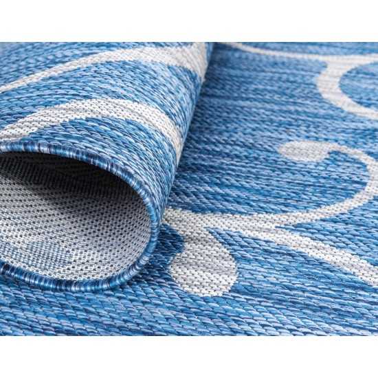 Rug Unique Loom Outdoor Botanical Blue Rectangular 8' 0 x 11' 4