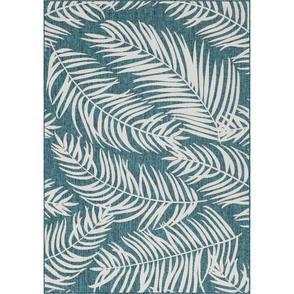 Rug Unique Loom Outdoor Botanical Teal Rectangular 8' 0 x 11' 4 Rug Unique Loom Outdoor Botanical Teal Rectangular 8' 0 x 11' 4