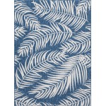 Rug Unique Loom Outdoor Botanical Navy Blue Rectangular 8' 0 x 11' 4