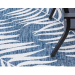 Rug Unique Loom Outdoor Botanical Navy Blue Rectangular 8' 0 x 11' 4