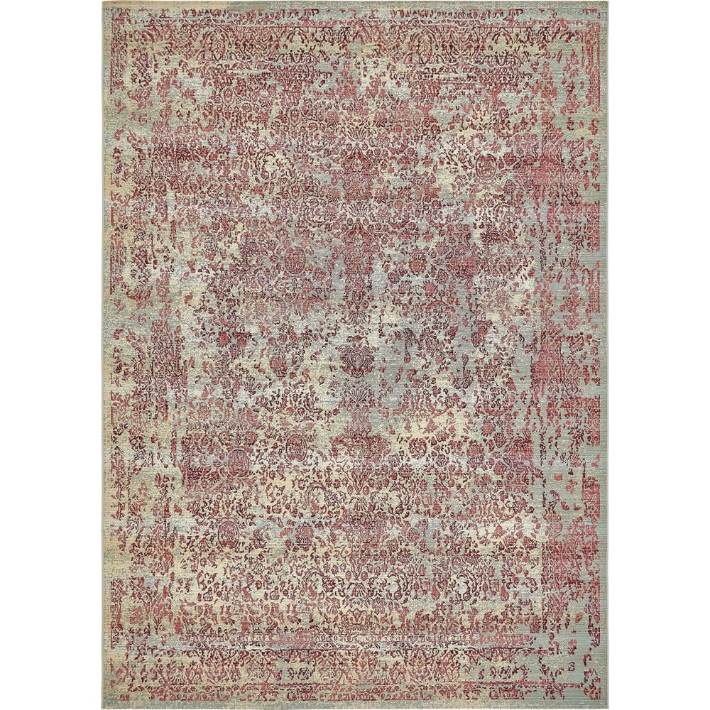 Rug Unique Loom Outdoor Botanical Red Rectangular 8' 0 x 11' 4