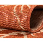 Rug Unique Loom Outdoor Botanical Terracotta Rectangular 8' 0 x 11' 4