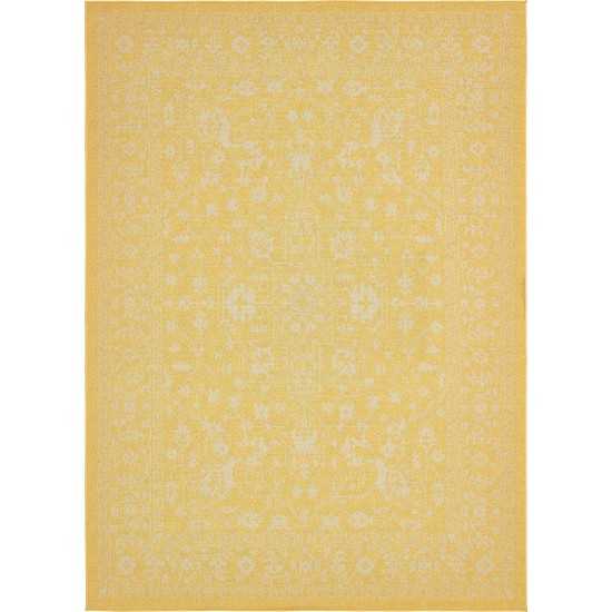 Rug Unique Loom Outdoor Botanical Yellow Rectangular 8' 0 x 11' 4