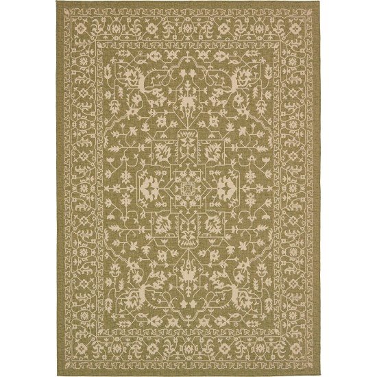 Rug Unique Loom Outdoor Botanical Light Green Rectangular 8' 0 x 11' 4