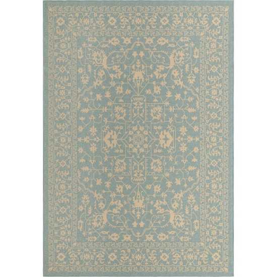 Rug Unique Loom Outdoor Botanical Light Blue Rectangular 8' 0 x 11' 4