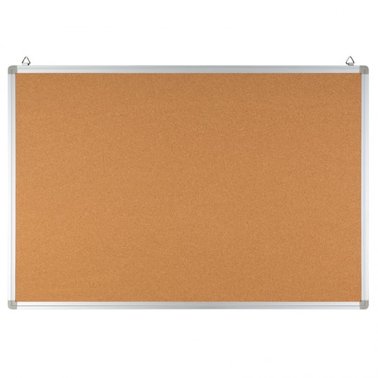 35.5"W x 23.5"H Natural Cork Board with Aluminum Frame