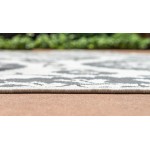 Rug Unique Loom Outdoor Botanical Gray Rectangular 8' 0 x 11' 4