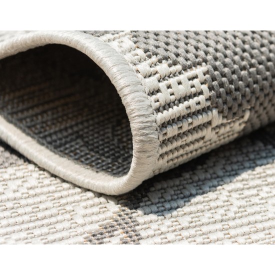 Rug Unique Loom Outdoor Botanical Gray Rectangular 8' 0 x 11' 4